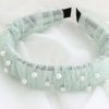 Womens Beaded Hair Band Mesh Wide Lace Headband Hair Accessories Headwear Hair Loop,Green